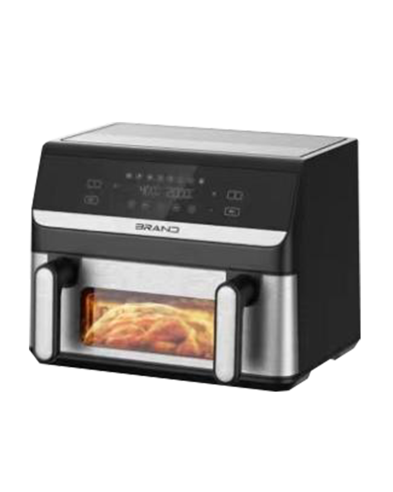 Stainless Steel 10L Air Fryer Oven With 10 Cooking Presets, Large Capacity, And Detachable Doors For Easy Cleaning.